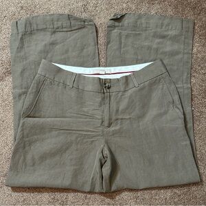 EUC Banana Republic Taupe Rayon Linen Blend Cropped Wide Leg Pants